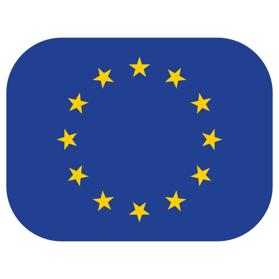 Flag of Europe. European Union. EU flag in design shape vector