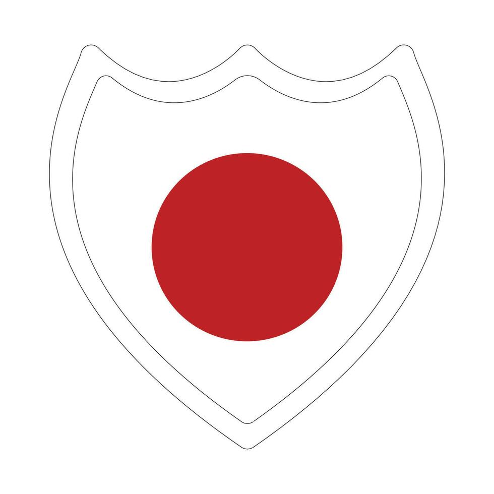 Japanese flag in shape. Flag of Japan in shape. vector