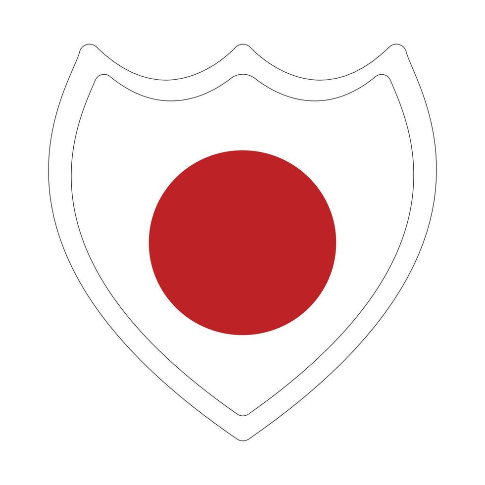 Japanese flag in shape. Flag of Japan in shape. vector