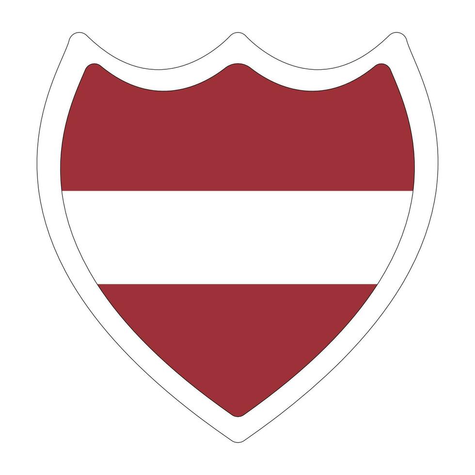 Flag of Latvia. Latvia flag in design shape vector