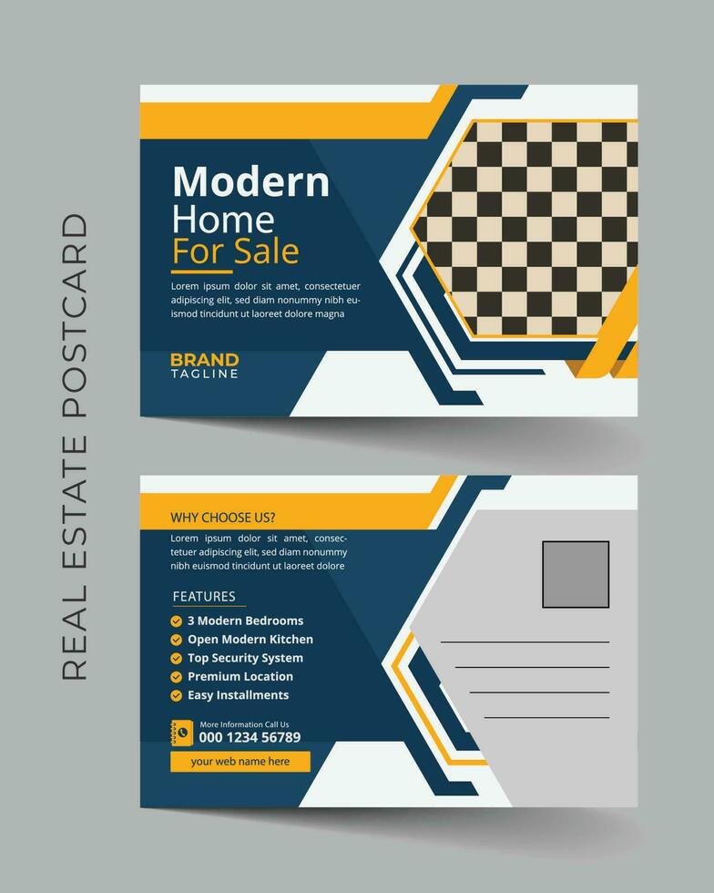 corporativo real inmuebles tarjeta postal modelo diseño en vector