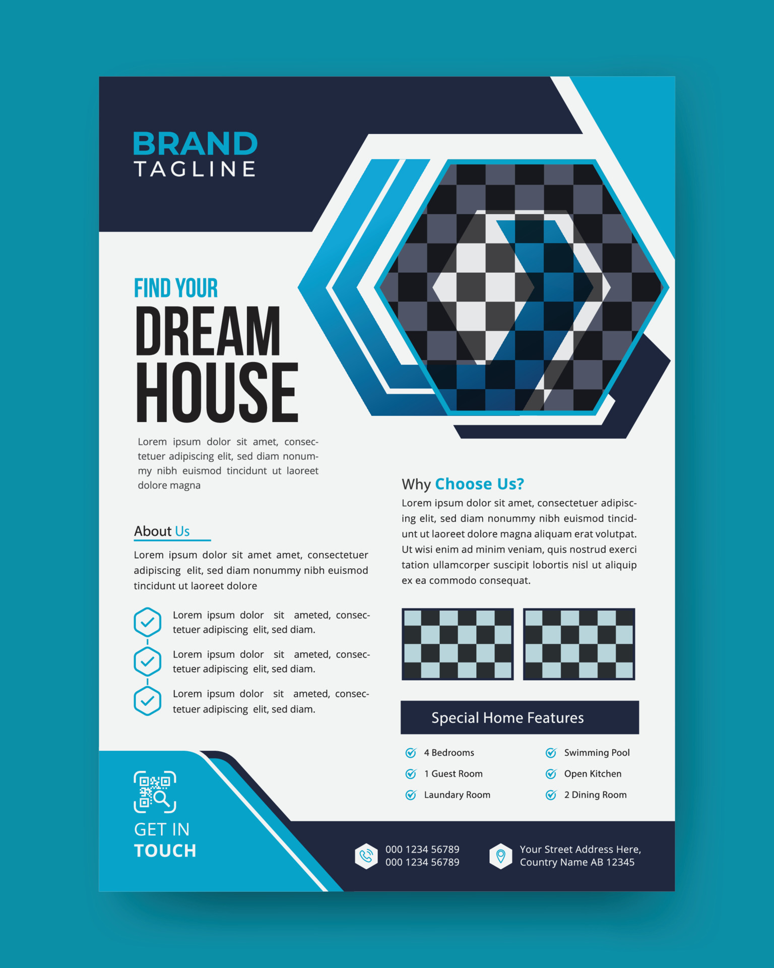 Corporate real estate agency business flyer template design 24537873