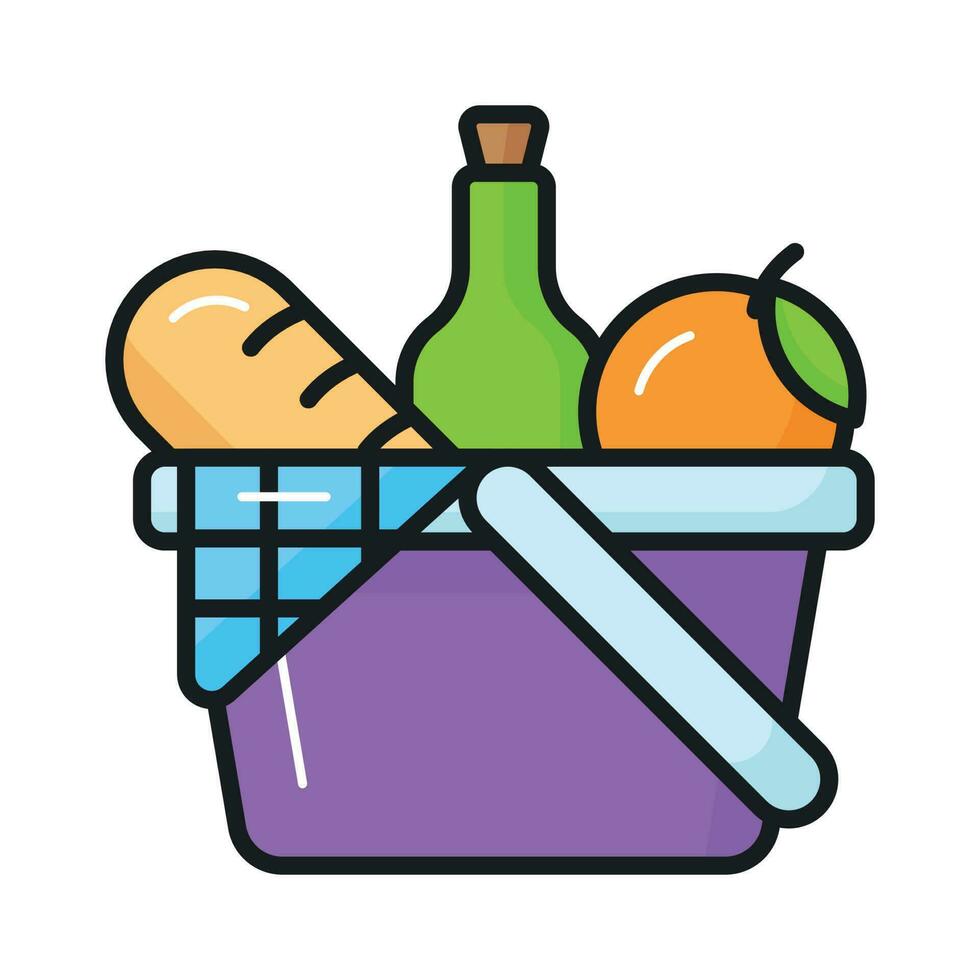 Grab this creatively designed icon of fruit basket in modern style, ready to use icon vector