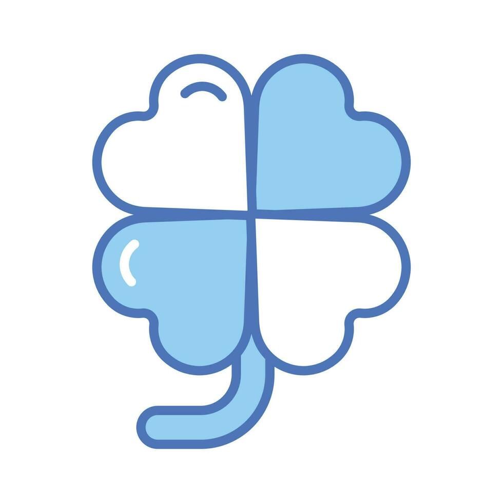 A four petals flower, sign of luck, clover flat icon, premium vector design of game character