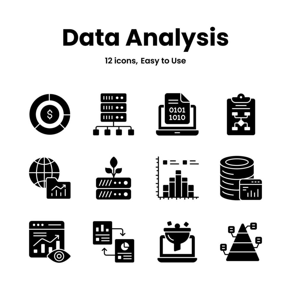 Carefully crafted data analysis and statistics icons, download this premium vectors easy to use