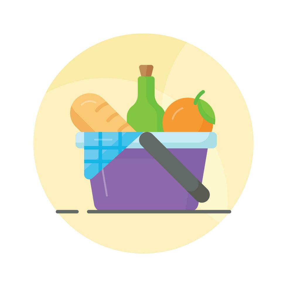 Grab this creatively designed icon of fruit basket in modern style, ready to use icon vector