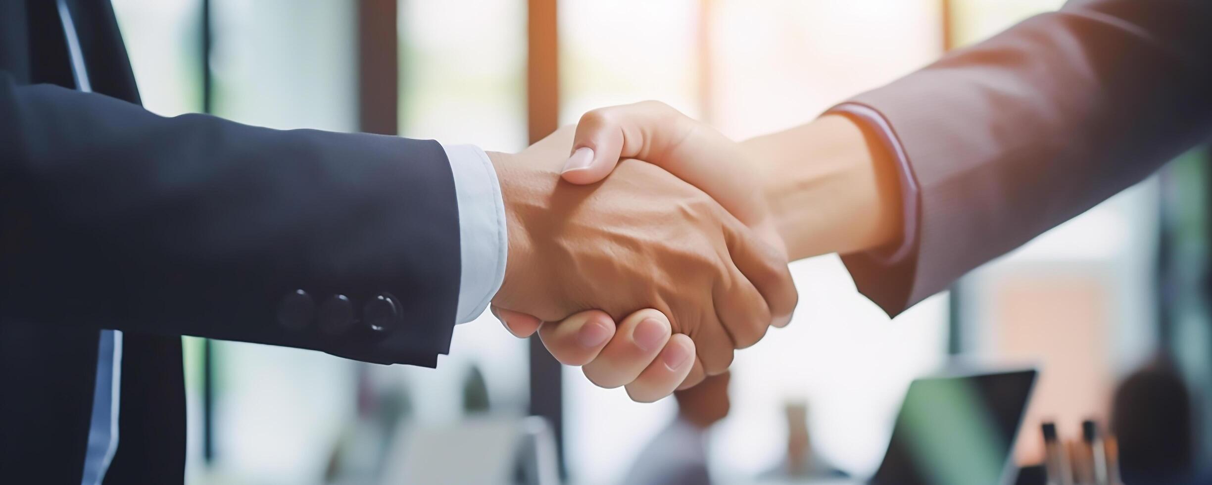 businessman handshake for teamwork, successful Business deal partnership concept, photo