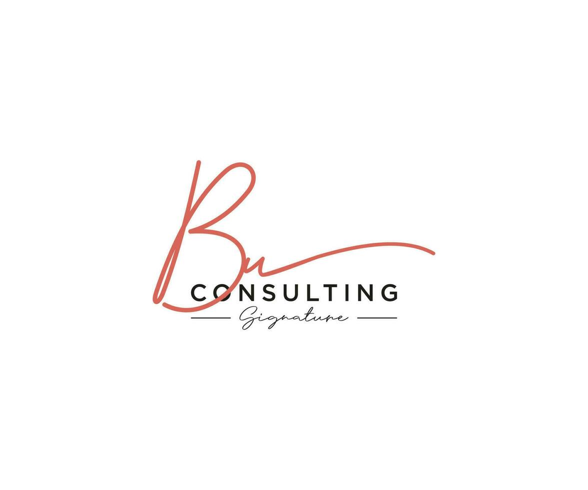Initial BU signature logo collection template vector. Hand drawn Calligraphy lettering Vector illustration.
