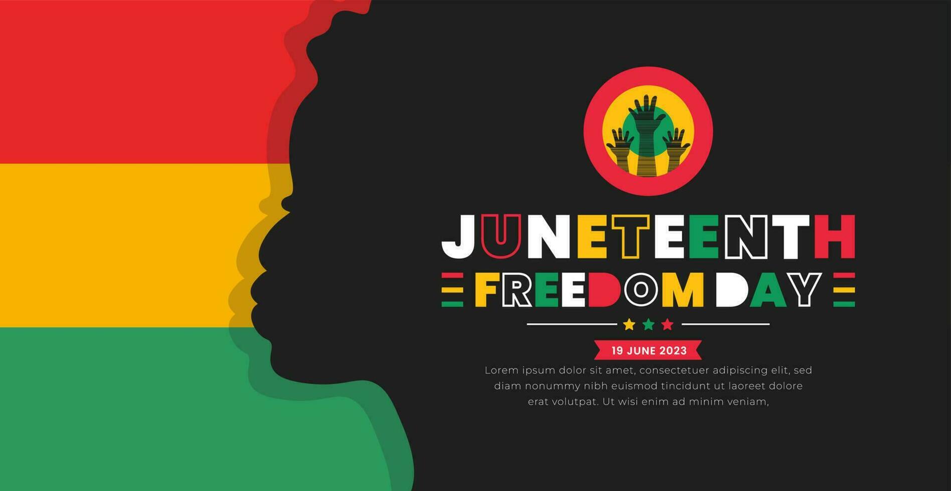 diecinueve de junio libertad día modelo para fondo, bandera, tarjeta, póster con tipografía diseño. africano americano independencia día fondo, día de libertad y emancipación. 19 junio. vector. vector