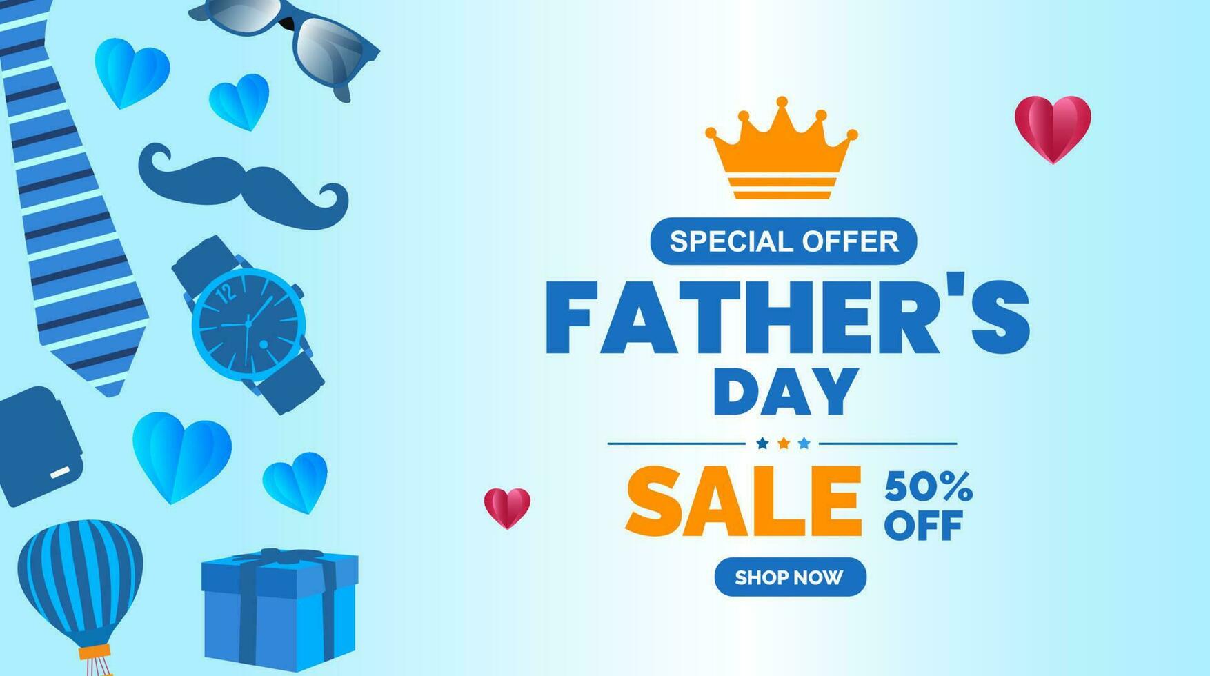 happy Father's Day sale background poster or banner design template celebrate in june. Promotion and shopping template for father  styllish typography design. father day sale banner. vector