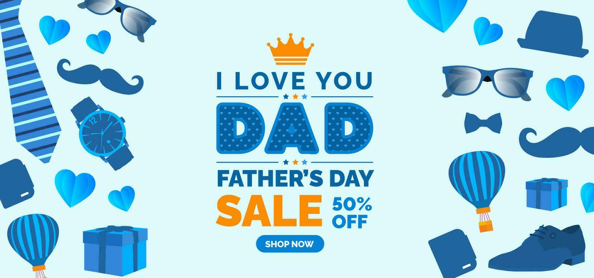 happy Father's Day sale background poster or banner design template celebrate in june. Promotion and shopping template for father  styllish typography design. father day sale banner. vector