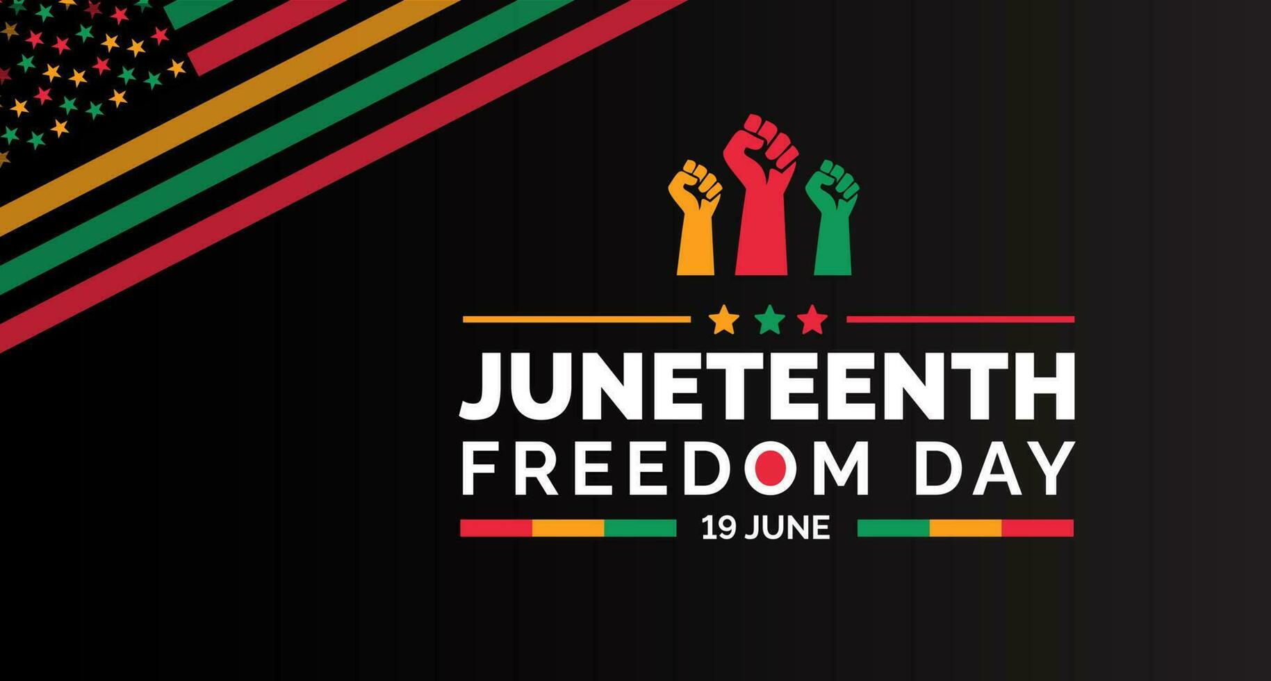 diecinueve de junio libertad día Estados Unidos bandera fondo, bandera, tarjeta, póster con tipografía diseño. africano americano independencia día fondo, día de libertad y emancipación. 19 junio. vector. vector