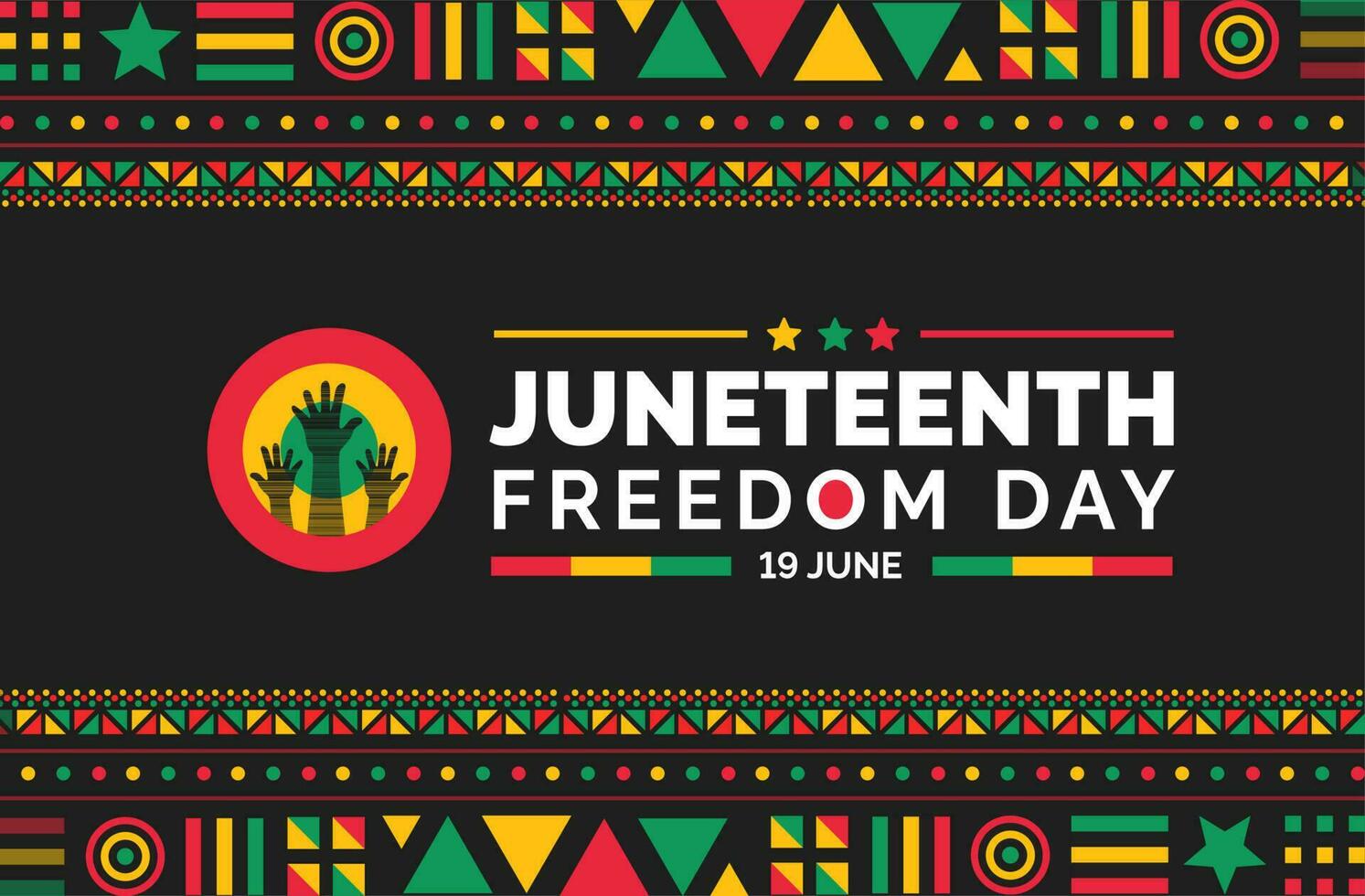 Juneteenth Freedom Day Template for background, banner, card, poster with typography design. African American Independence Day background, Day of freedom and emancipation. 19 June. vector. vector