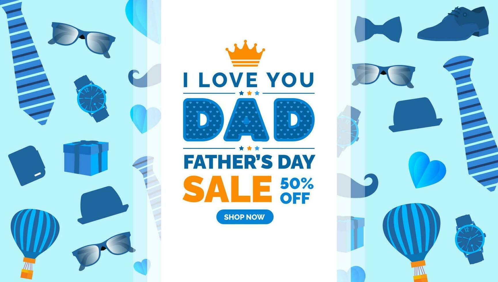 happy Father's Day sale background poster or banner design template celebrate in june. Promotion and shopping template for father  styllish typography design. father day sale banner. vector