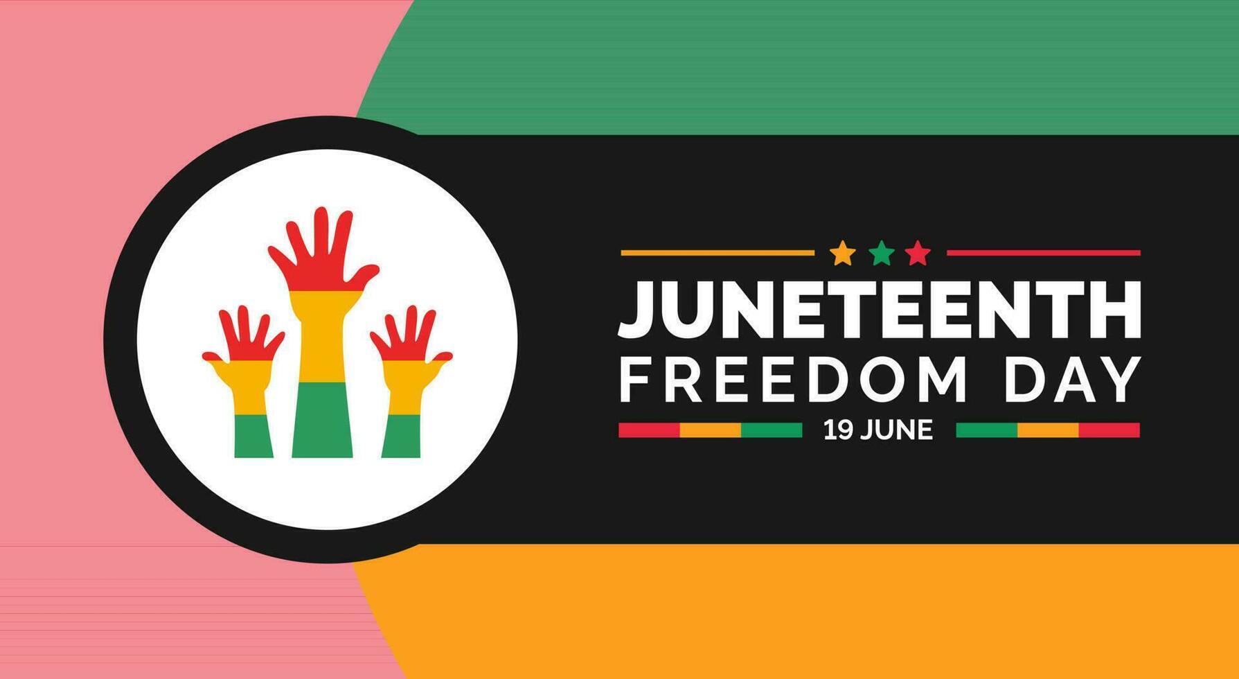 diecinueve de junio libertad día modelo para fondo, bandera, tarjeta, póster con tipografía diseño. africano americano independencia día fondo, día de libertad y emancipación. 19 junio. vector. vector