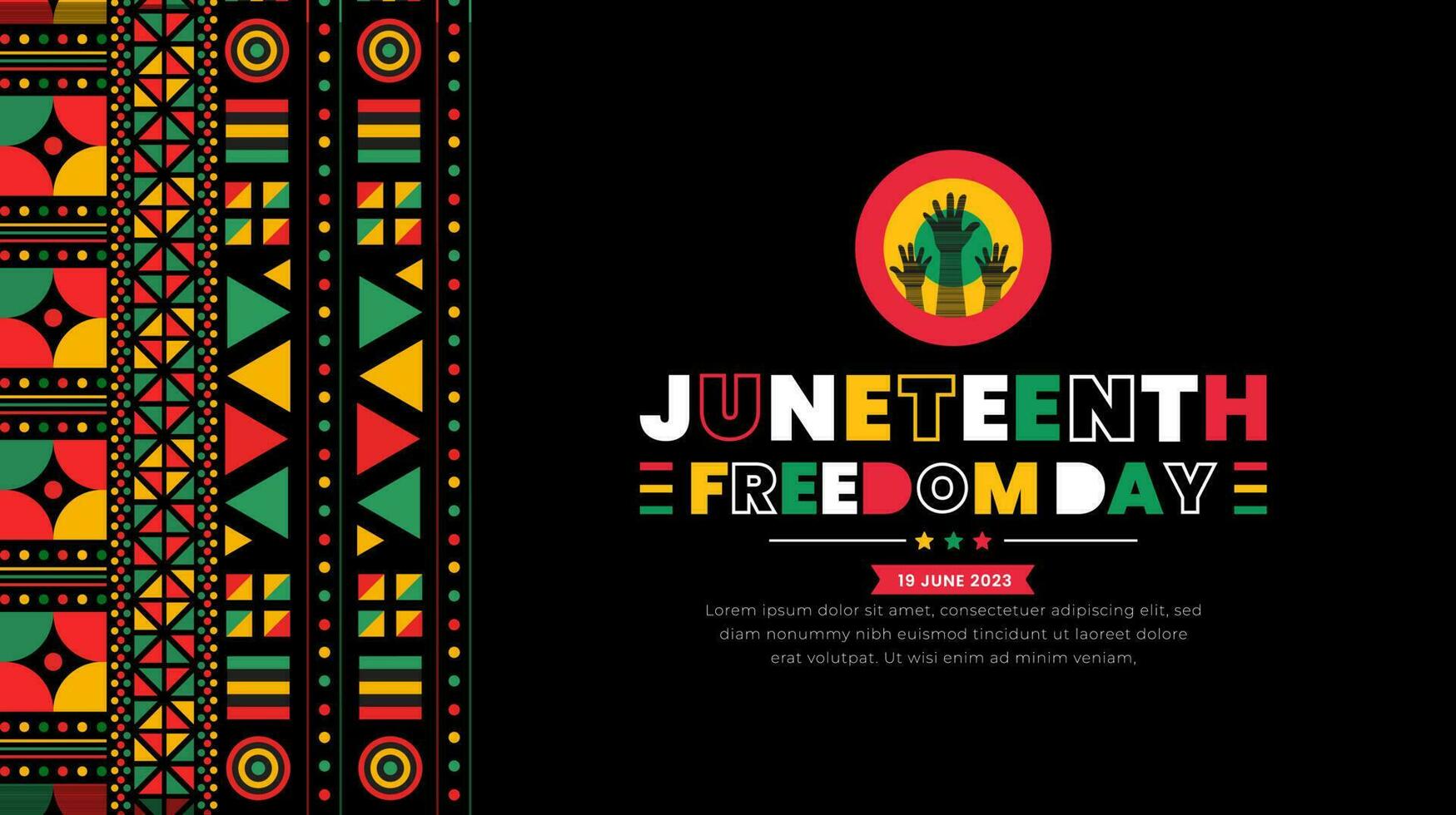 Juneteenth Freedom Day Template for background, banner, card, poster with typography design. African American Independence Day background, Day of freedom and emancipation. 19 June. vector. vector