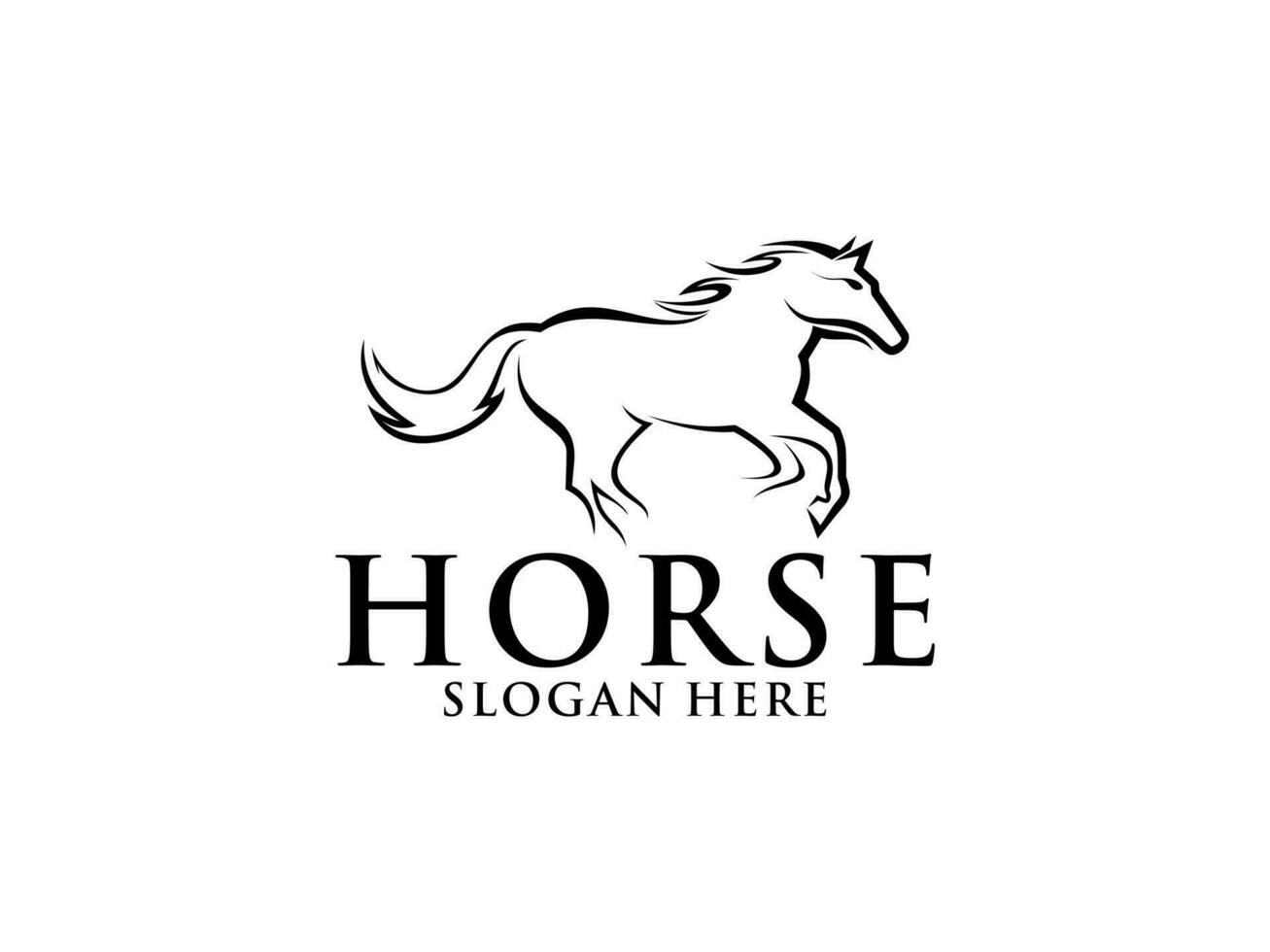 Horse Elegant Logo Vector, Horse Line Logo design template vector