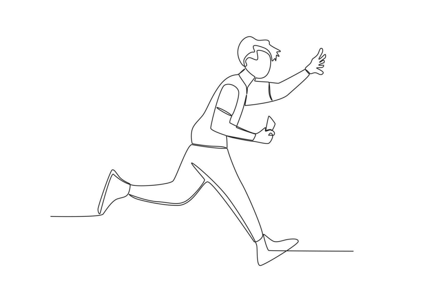 A man ran quickly to catch the train schedule vector