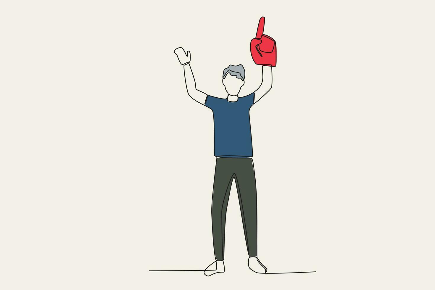 Color illustration of a man passionate about supporting a football team vector