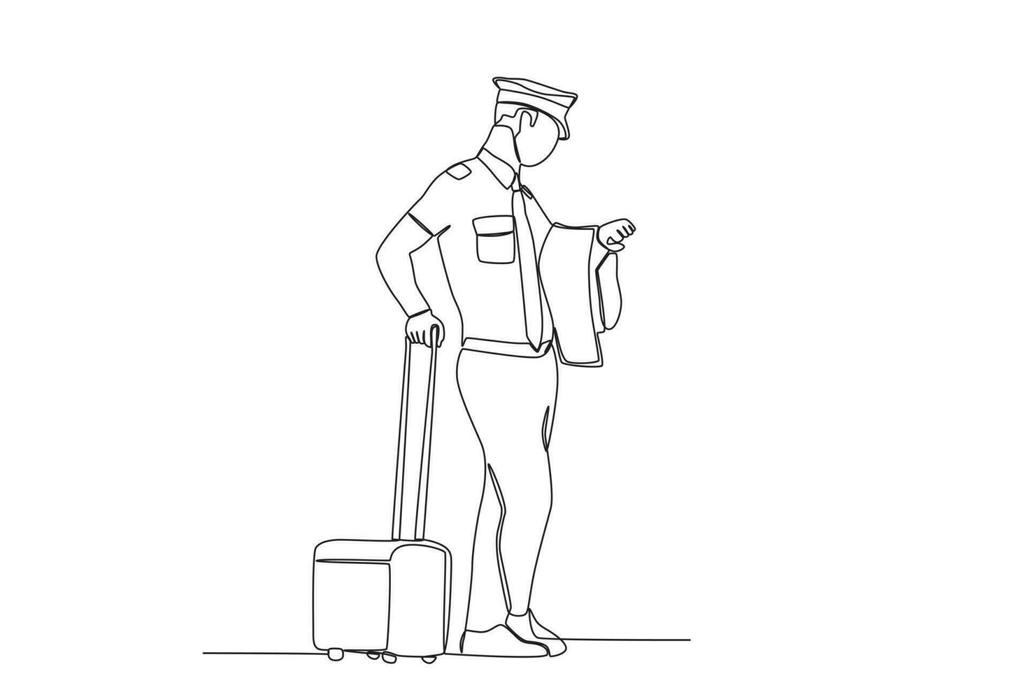 A pilot waiting for the departure schedule vector