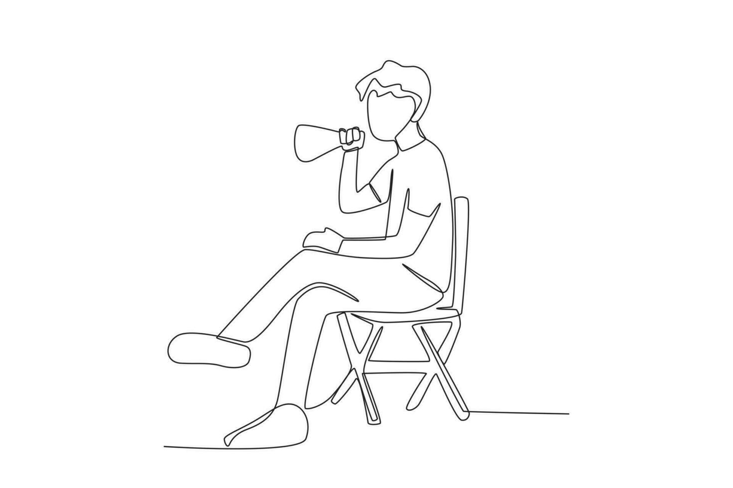 Side view of the director during shooting vector