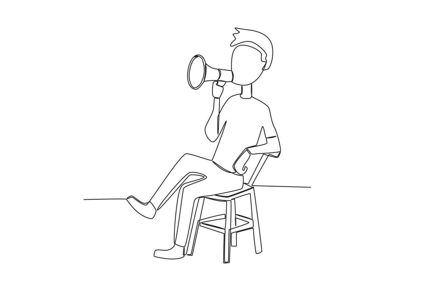 A director sits on a chair giving directions vector