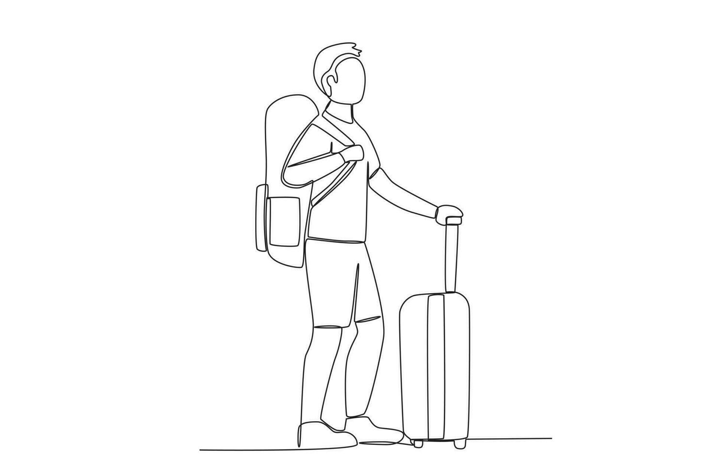 A passenger carrying many bags vector