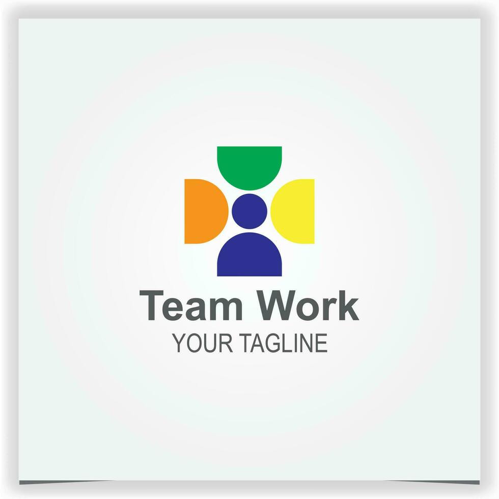 team work human logo premium elegant template vector eps 10
