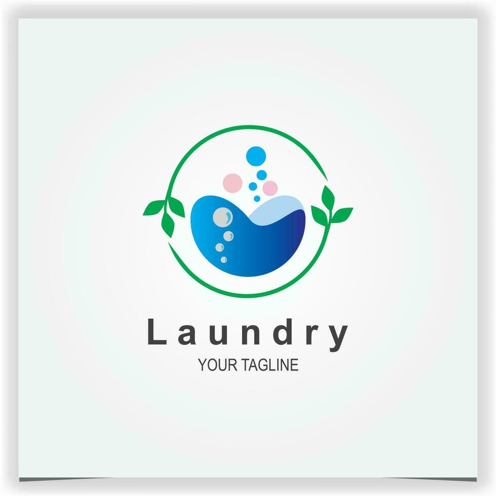 natural lavandería logo prima elegante modelo vector eps 10