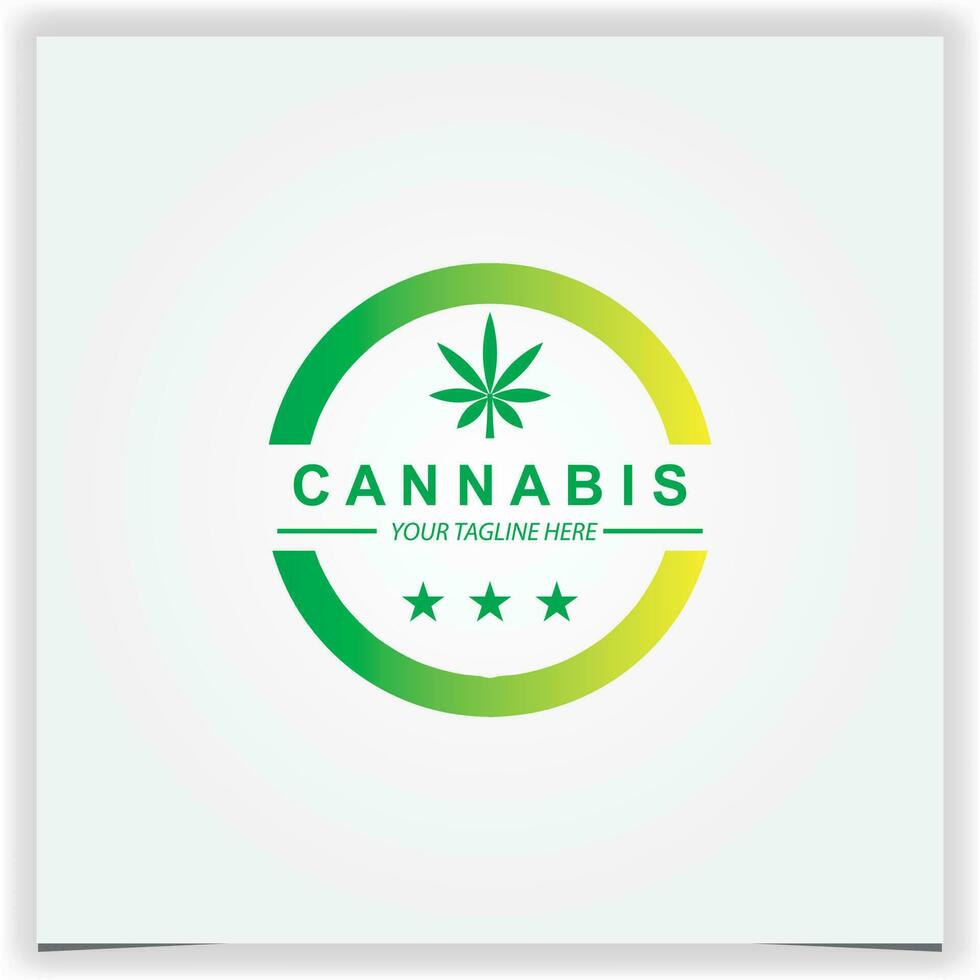 circle cannabis logo premium elegant template vector eps 10