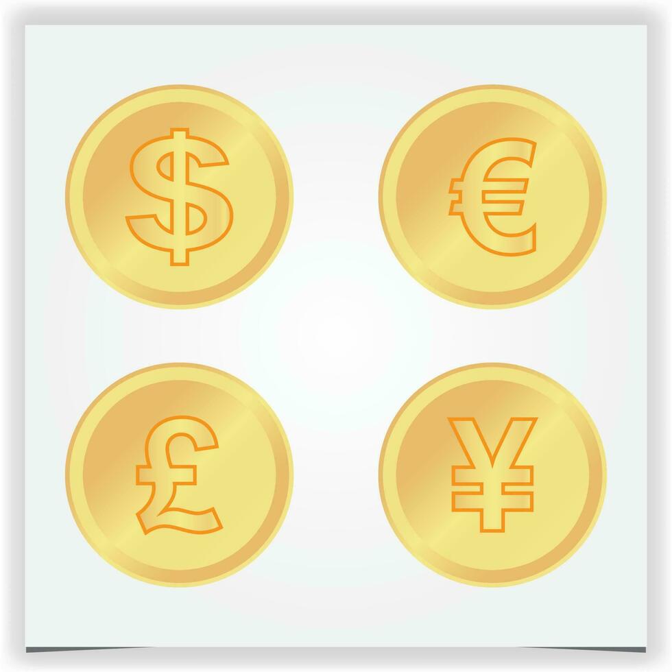 Vector coin icon set design