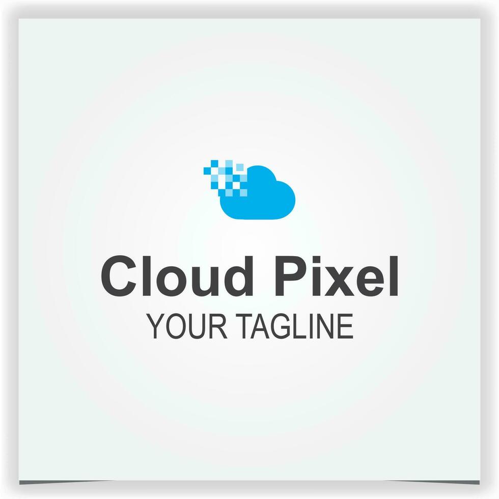 pixel cloud logo premium elegant template vector eps 10