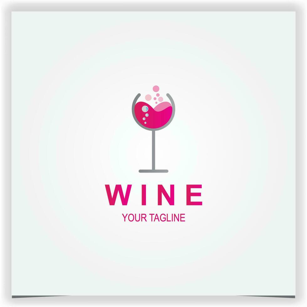 wine glass logo premium elegant template vector eps 10