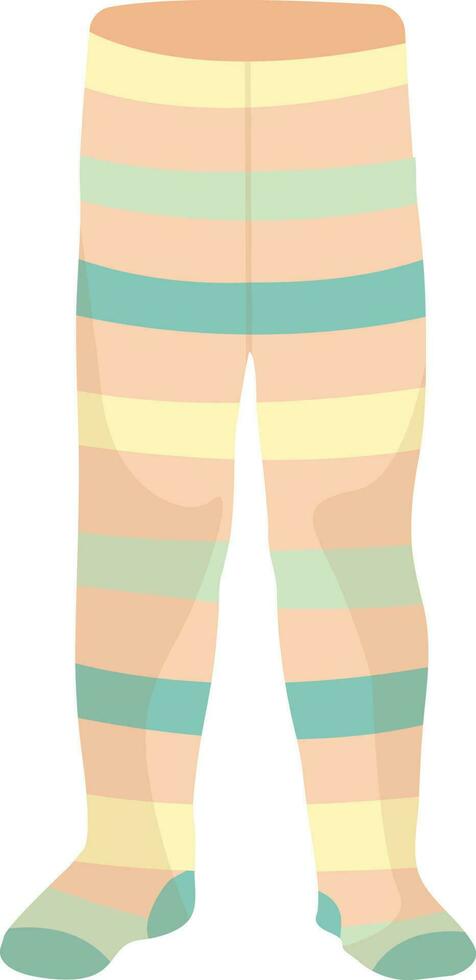 tights, baby clothes, striped tights for kids illustration vector