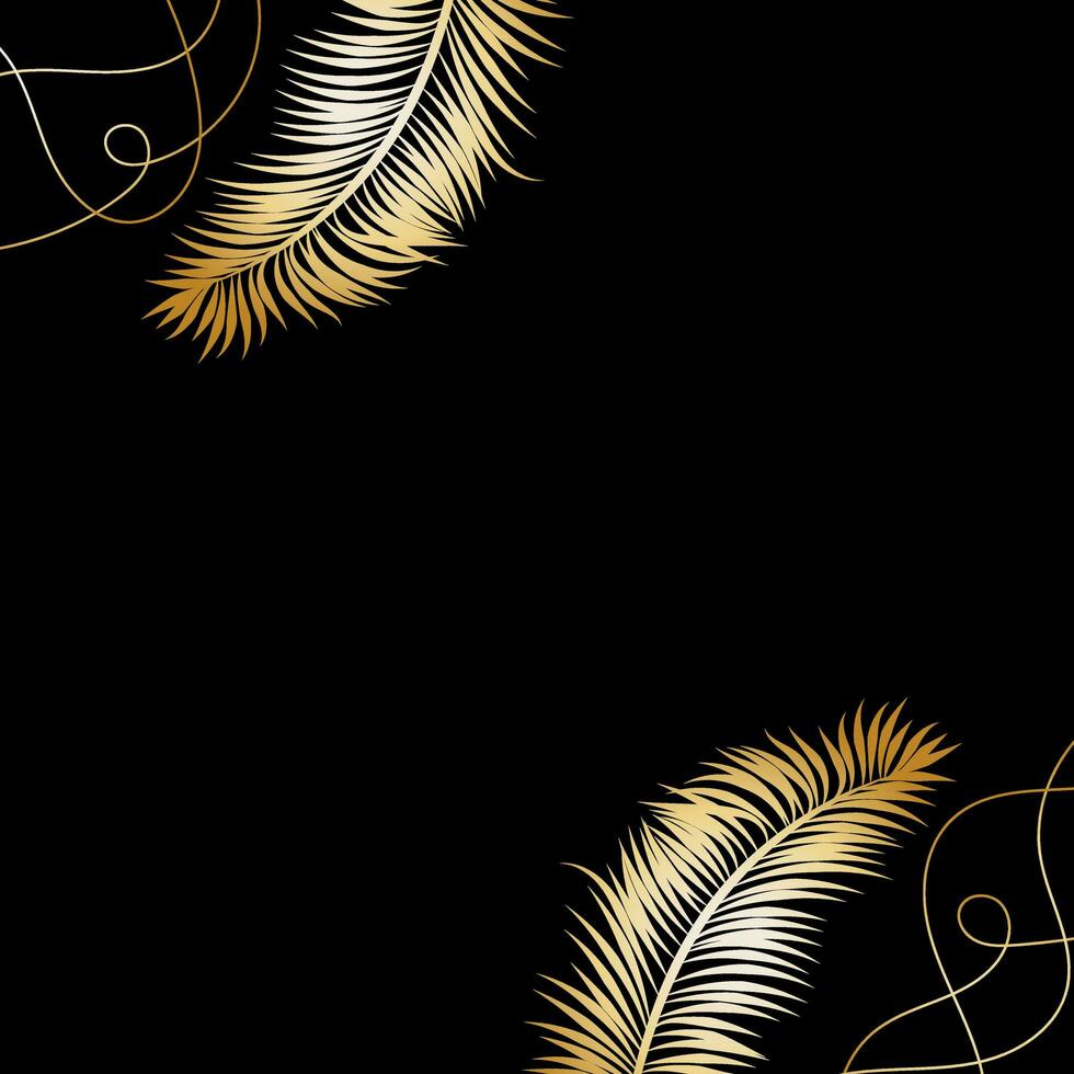 Beautiful background with golden leaves vector