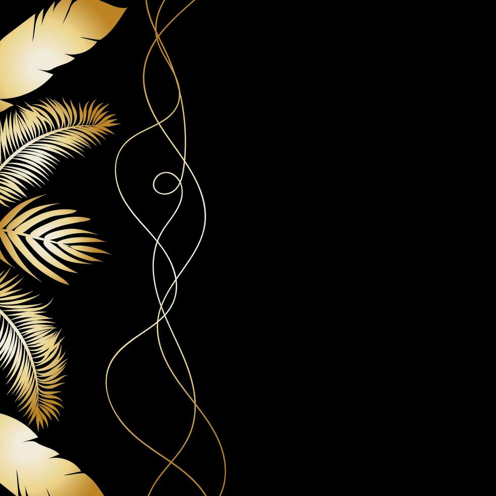 Beautiful background with golden leaves vector