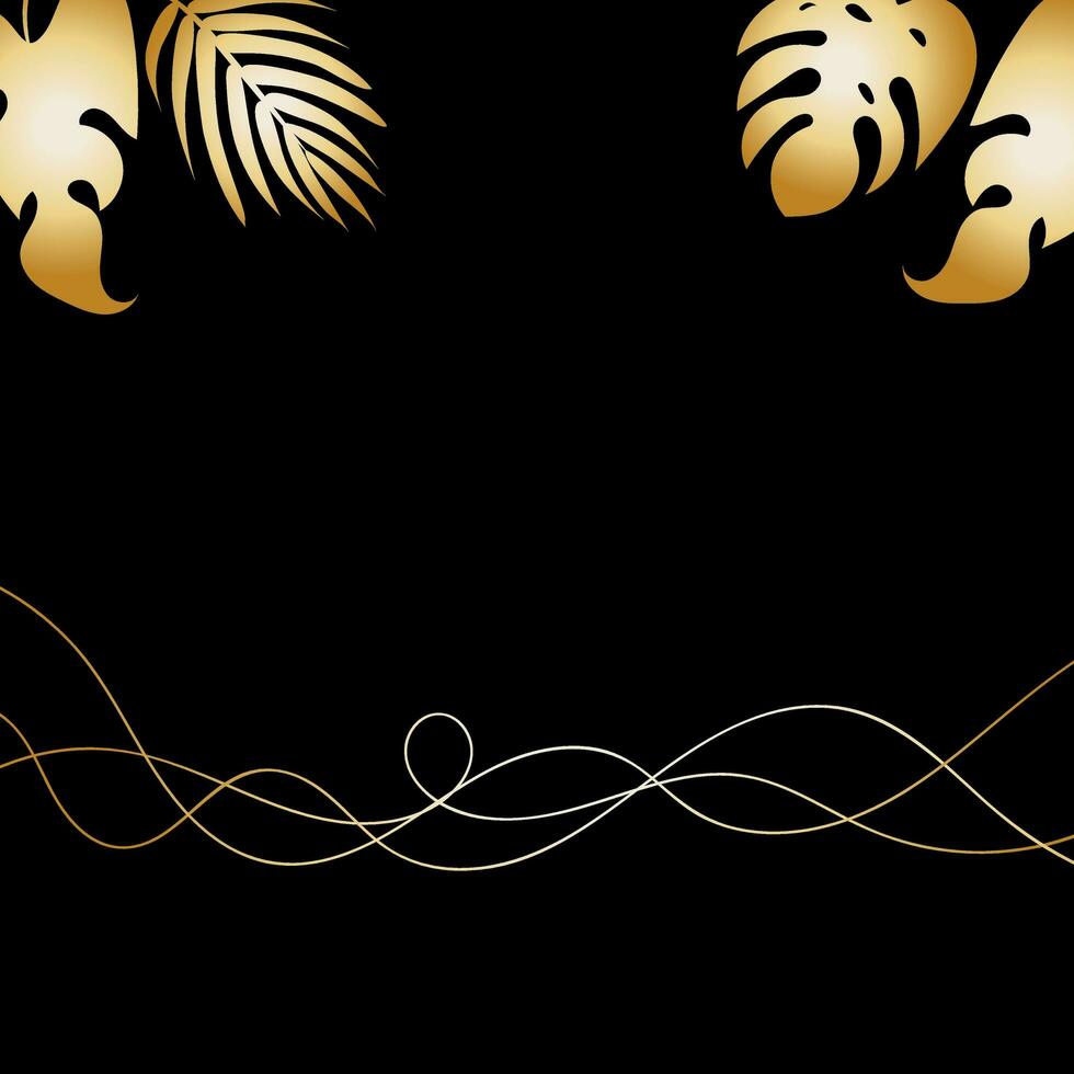 Beautiful background with golden leaves vector