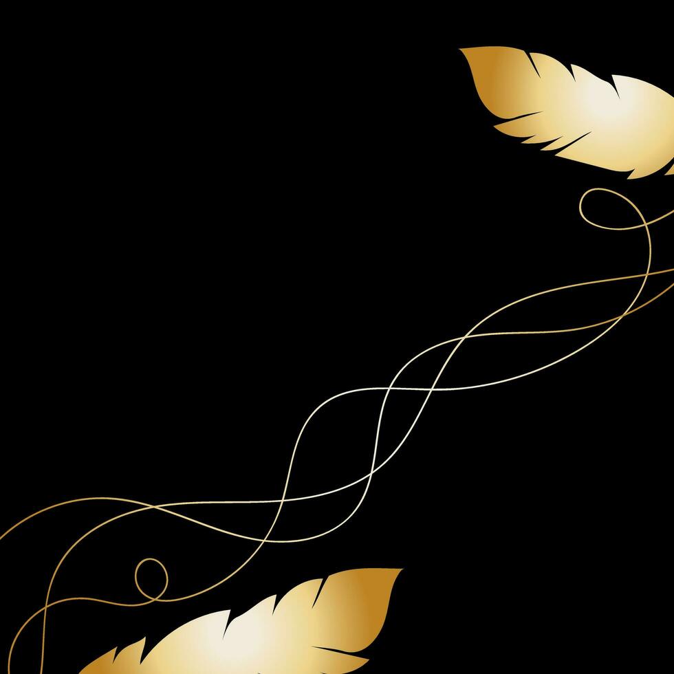 Beautiful background with golden leaves vector