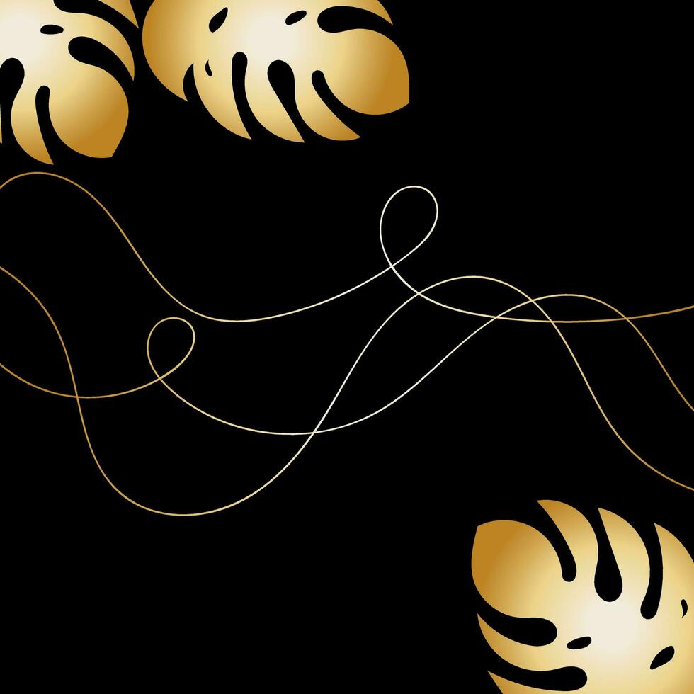 Beautiful background with golden leaves vector