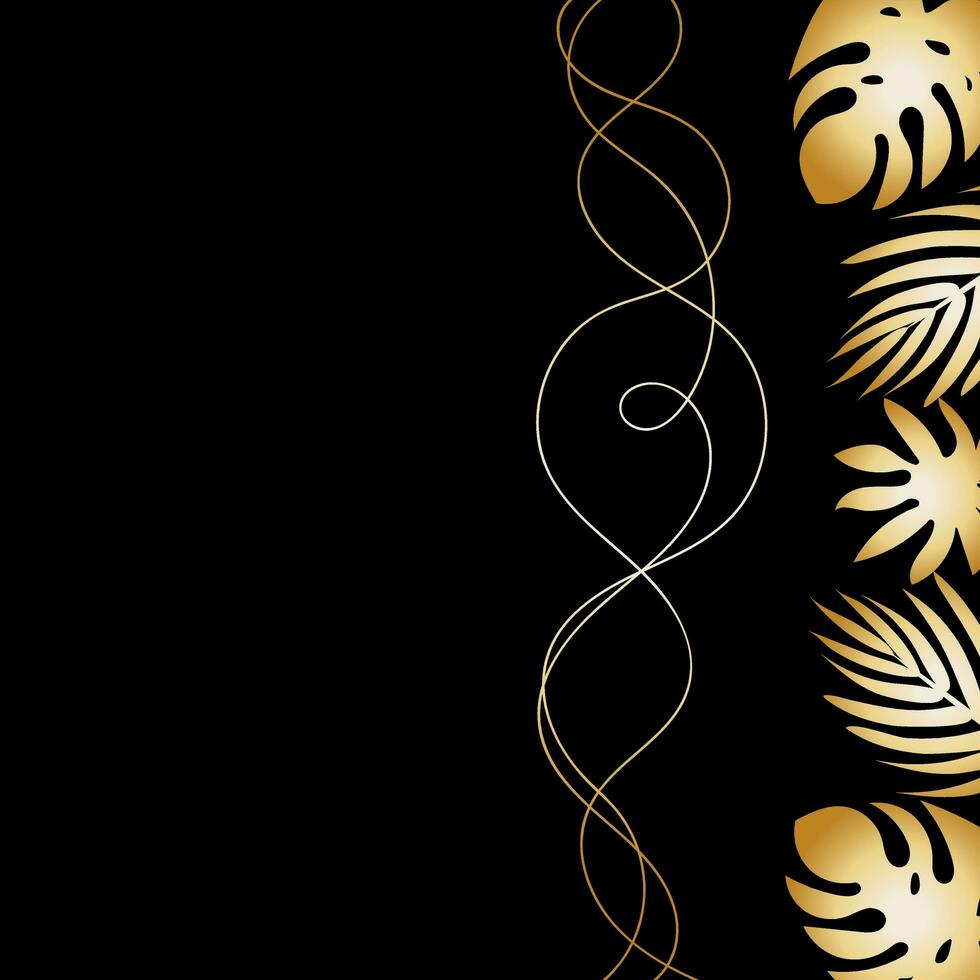 Beautiful background with golden leaves vector