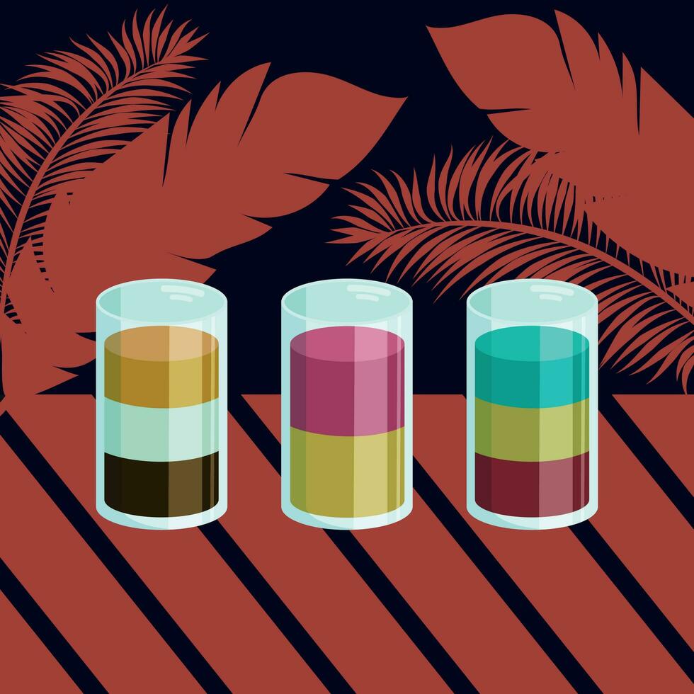 Beautiful set of cocktail shots vector