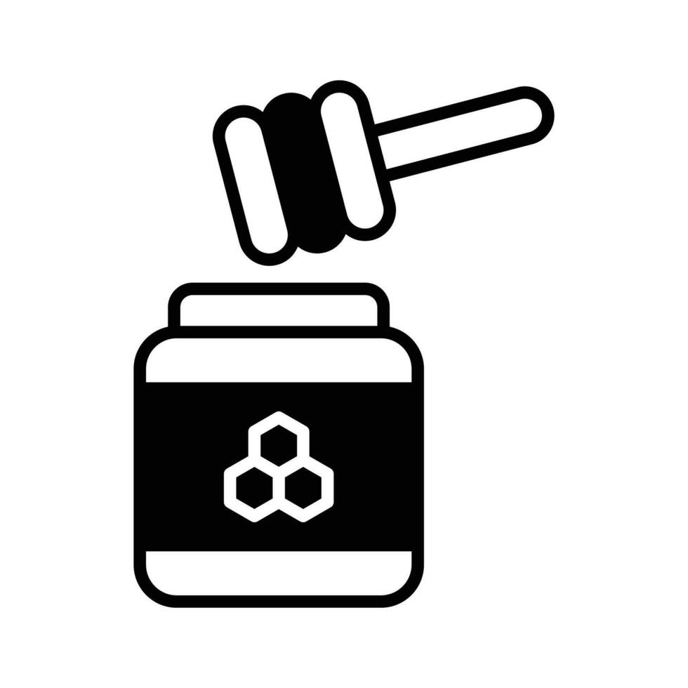 Honey jar with dipper concept vector of honey in modern style, ready to use icon
