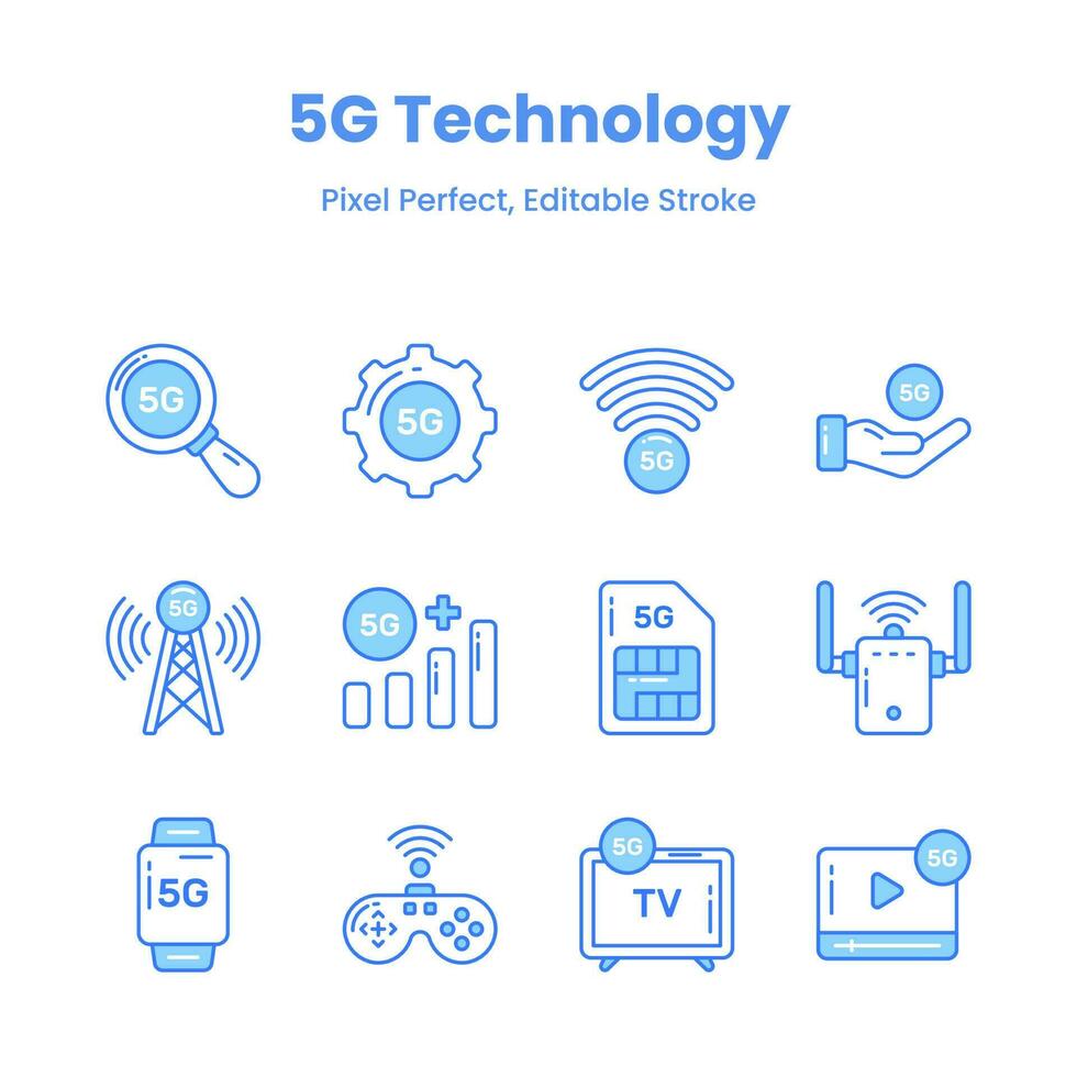 Transform your projects with our 5G network icons Add a touch of sophistication and convey the promise of lightning-fast connectivity to captivate your audience vector