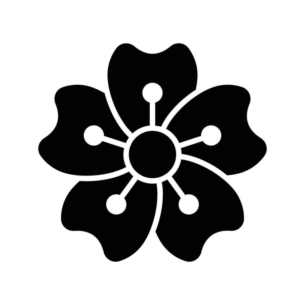 hermosa flor de Cereza florecer en moderno estilo, bien diseñado icono de flor vector