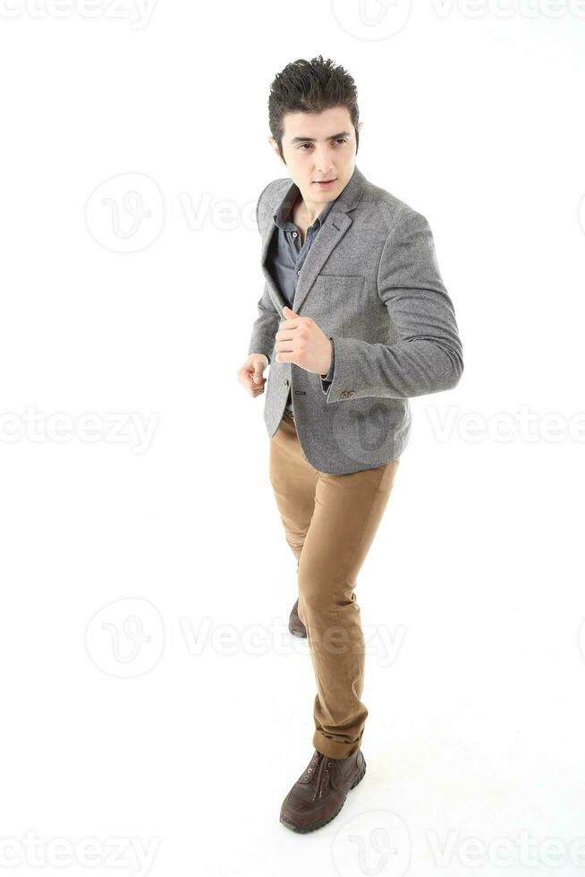 Young man formal casual suit office business photo