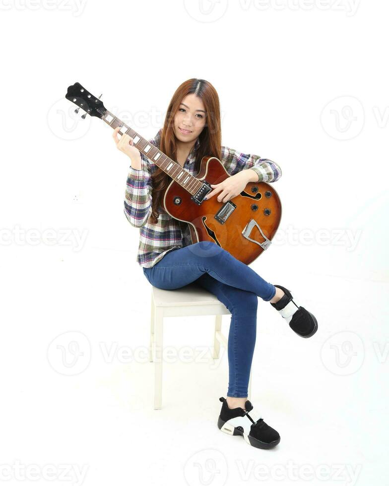 Yong south east Asian middle eastern Caucasian youth man woman in casual dress walk talk fun sit at table book notebook pen laptop computer study think read on white background photo
