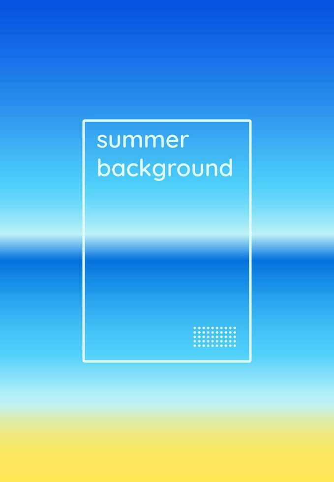 Summer background. Cover, poster or banner template design with gradient in summer colors. Ocean horizon, golden sunny sea beach. vector