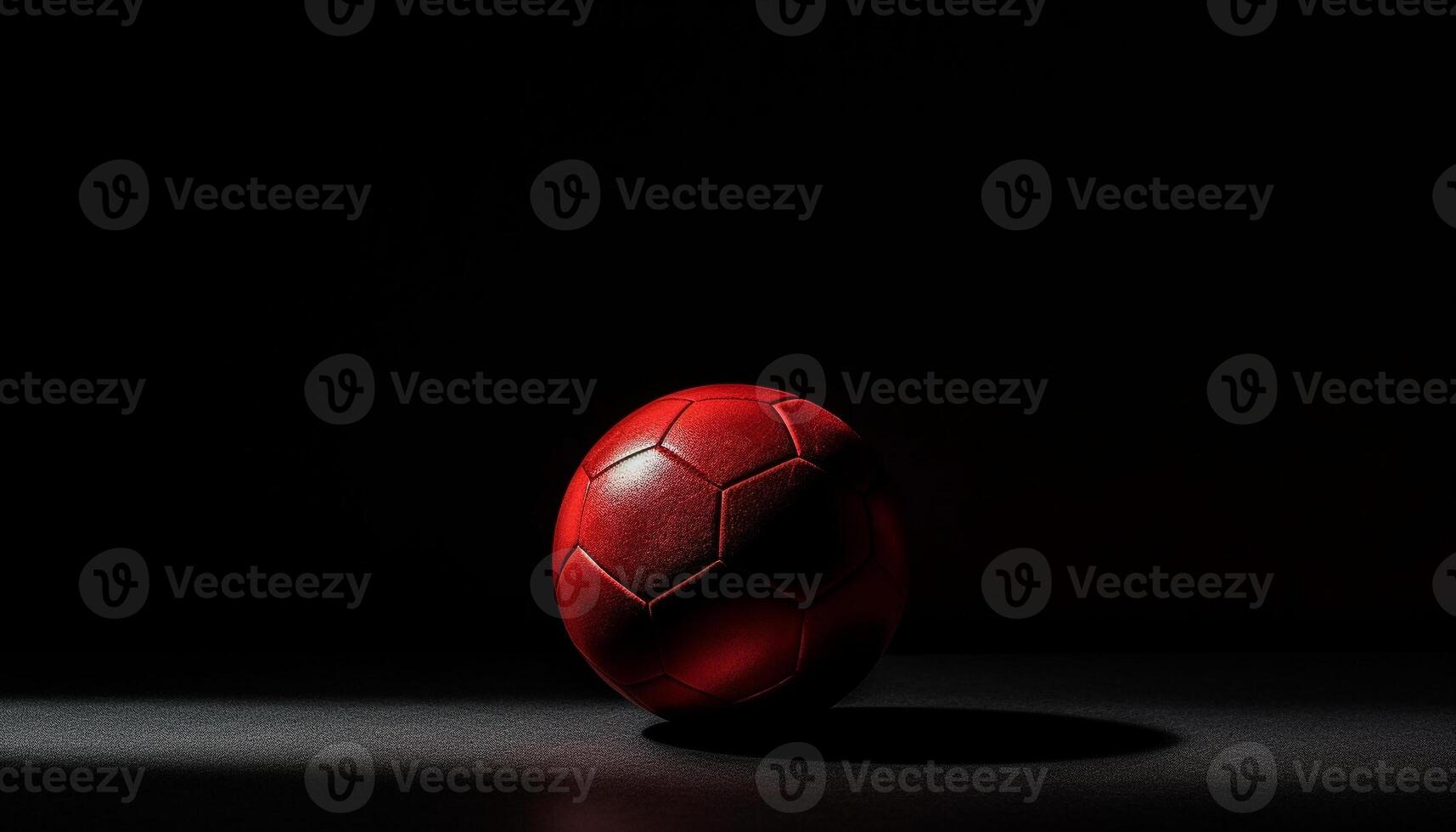 Blue backdrop, black sphere, athlete kicking for success in competition generated by AI photo