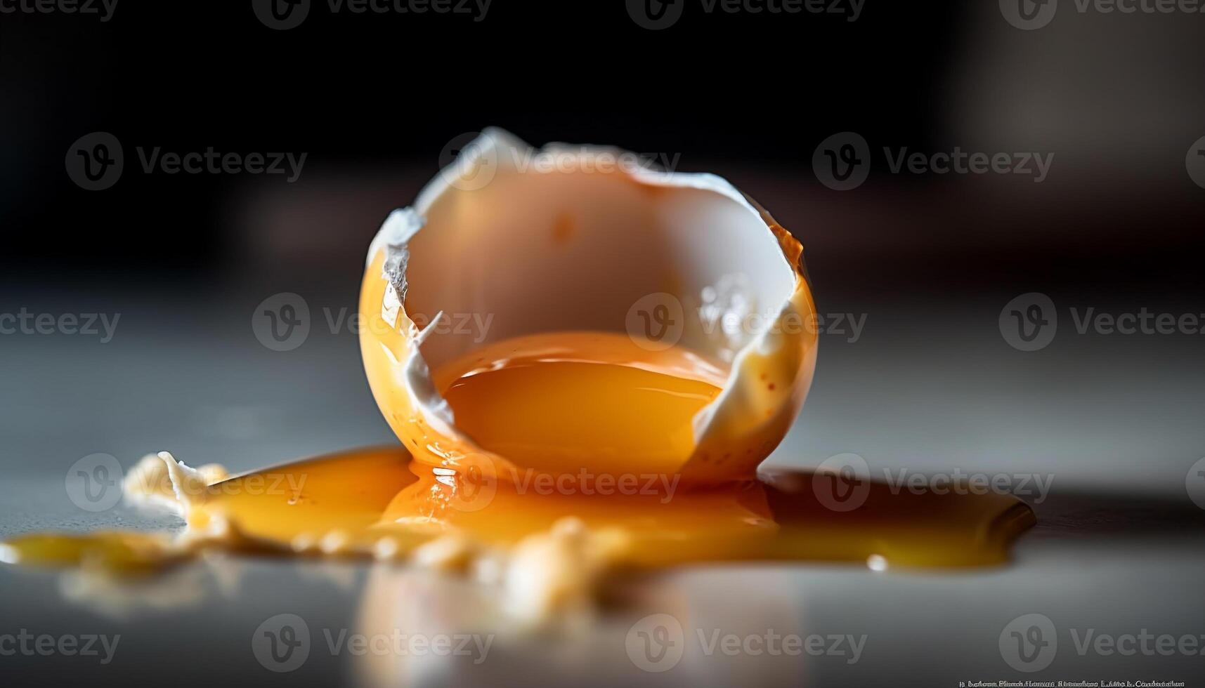 Fresh organic egg yolk broken for healthy cooking and eating generated by AI photo