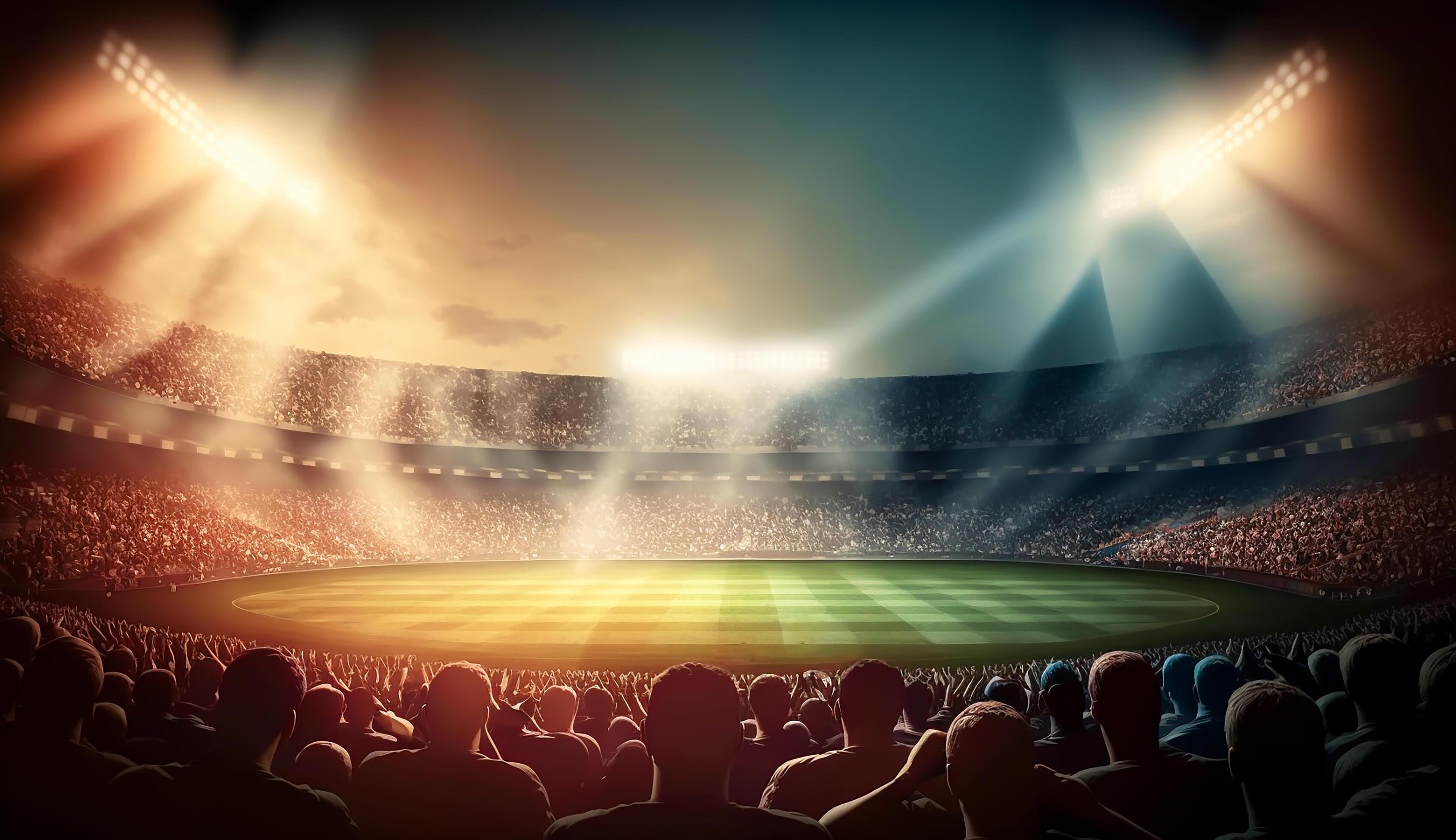 View Inside Soccer Stadium With Fans On Stadium Game And Audiences view-inside-soccer-stadium-with-fans-on-stadium-game-and-audiences